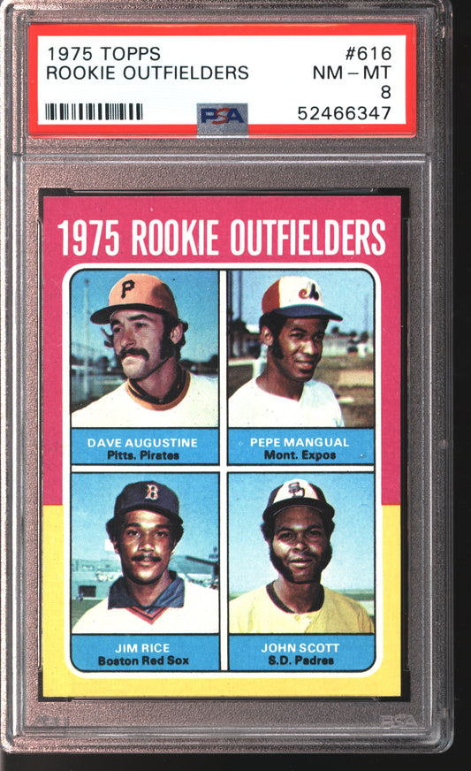 1975 Topps Rookie Outfielders #616 Jim Rice Rookie Graded PSA 8