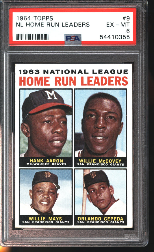 1964 Topps NL Home Run Leaders #9 Graded PSA 6