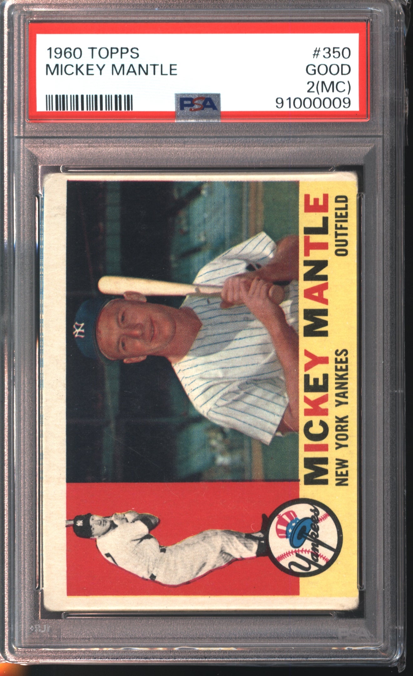 1960 Topps Mickey Mantle #350 Graded PSA 2 (MC)