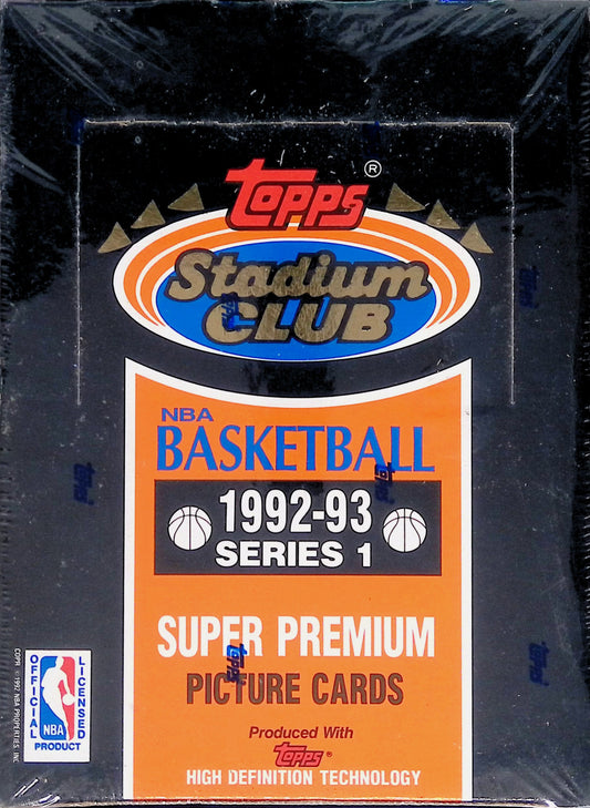 1992/93 Topps Stadium Club Basketball Series 1 Box Factory Sealed